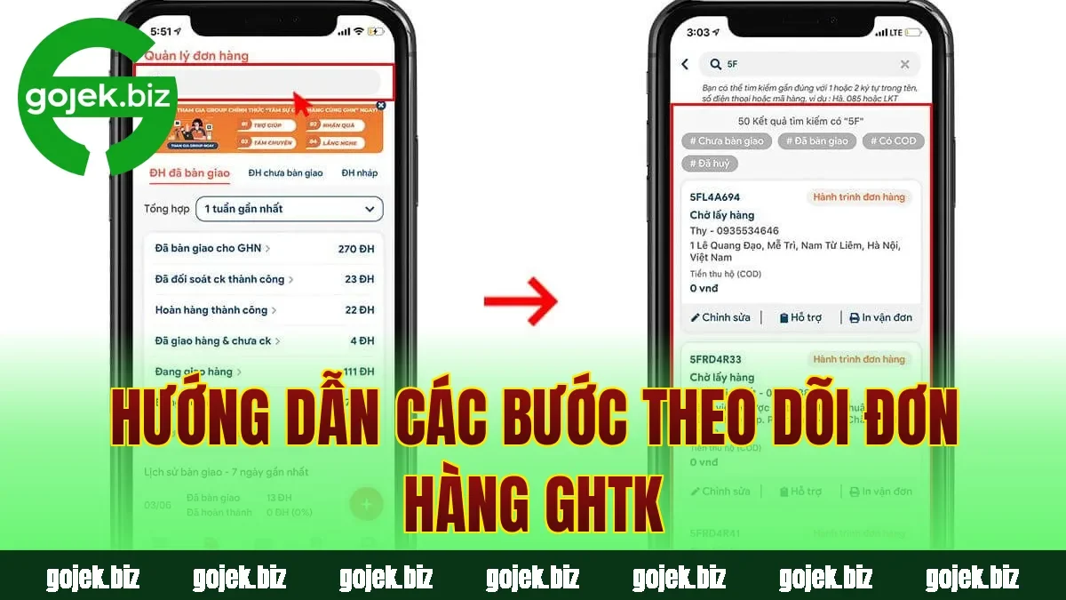 Hướng dẫn các bước theo dõi đơn hàng GHTK